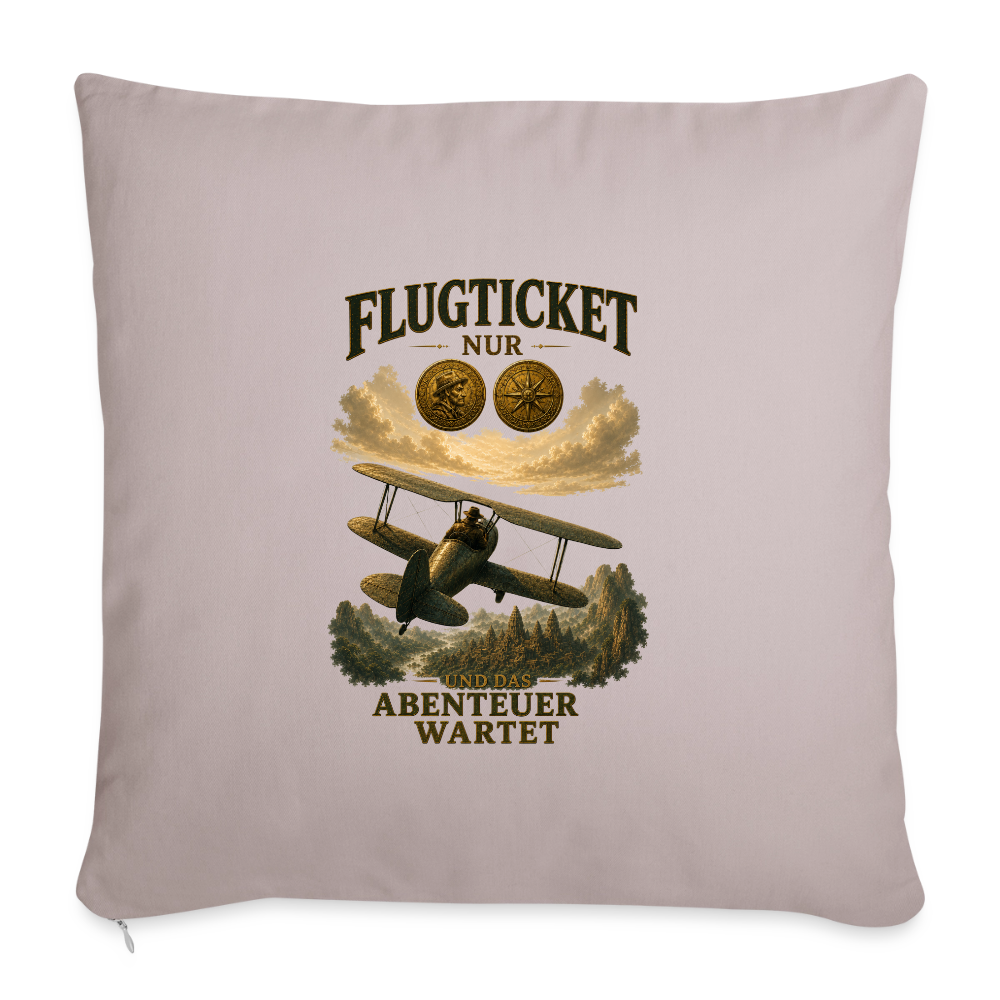 Adventure Ticket - Sofakissen mit Füllung 44 x 44 cm - helles Taupe