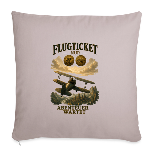 Adventure Ticket - Sofakissen mit Füllung 44 x 44 cm - helles Taupe