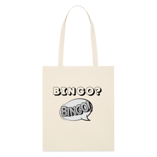 Bingo? Bingo!  Stoffbeutel aus Bio-Baumwolle - soft Ecru