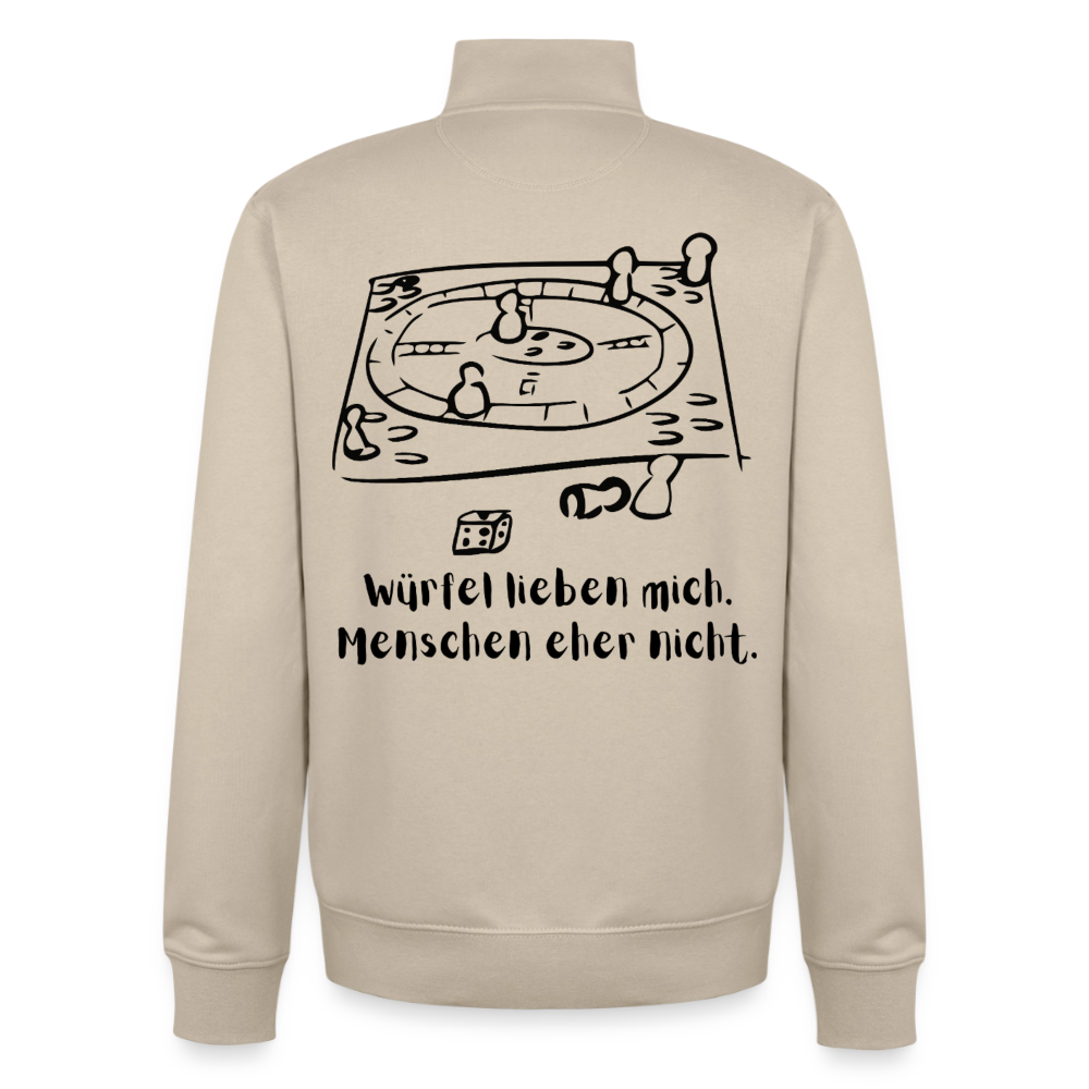 Würfel-Liebe , unisex Sweatshirt-Jacke aus Bio-Baumwollgemisch - desert dust
