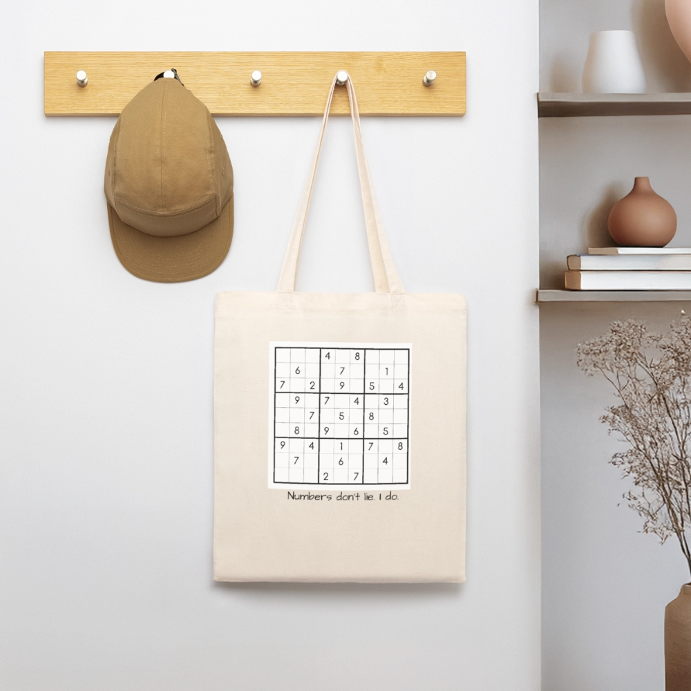 Sudoku Liar, Stoffbeutel aus Bio-Baumwolle - soft Ecru