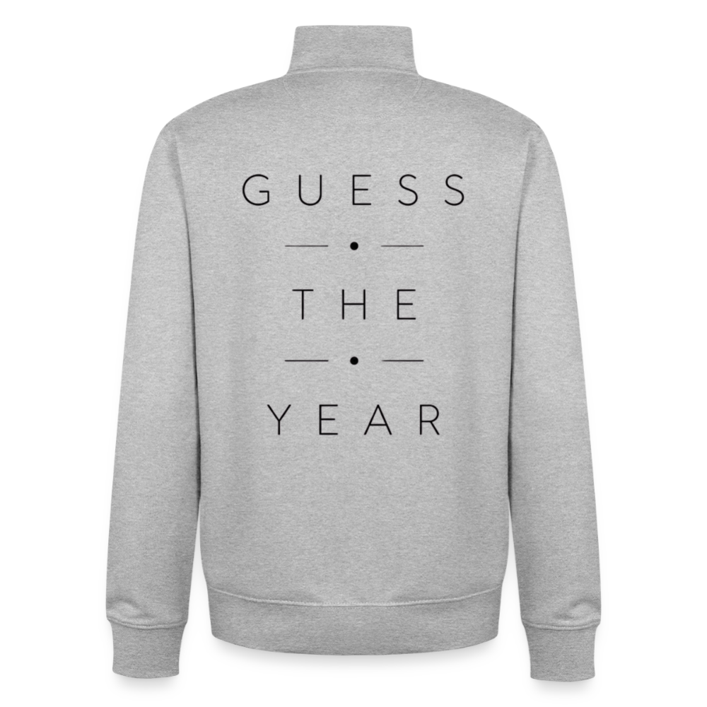 Guess the Year, unisex Sweatshirt-Jacke aus Bio-Baumwollgemisch - heather grey