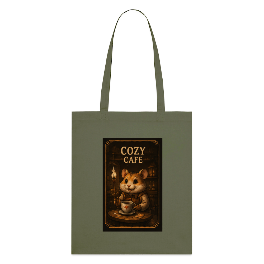 Cozy Café, Stoffbeutel aus Bio-Baumwolle - Khaki