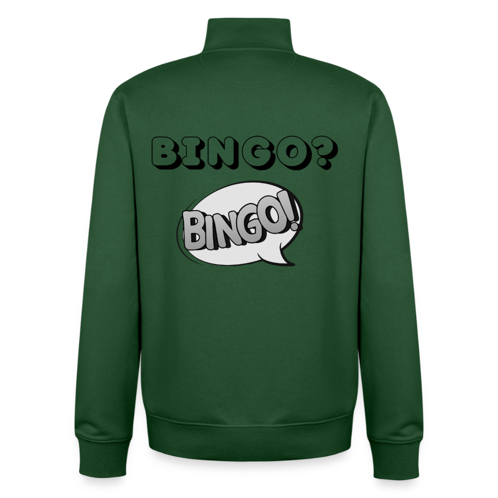 Bingo? Bingo! Unisex Sweatshirt-Jacke aus Bio-Baumwollgemisch - bottle green
