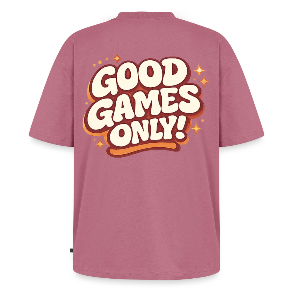 Good Games Only, Oversized unisex T-Shirt aus Bio-Baumwolle - Mauve