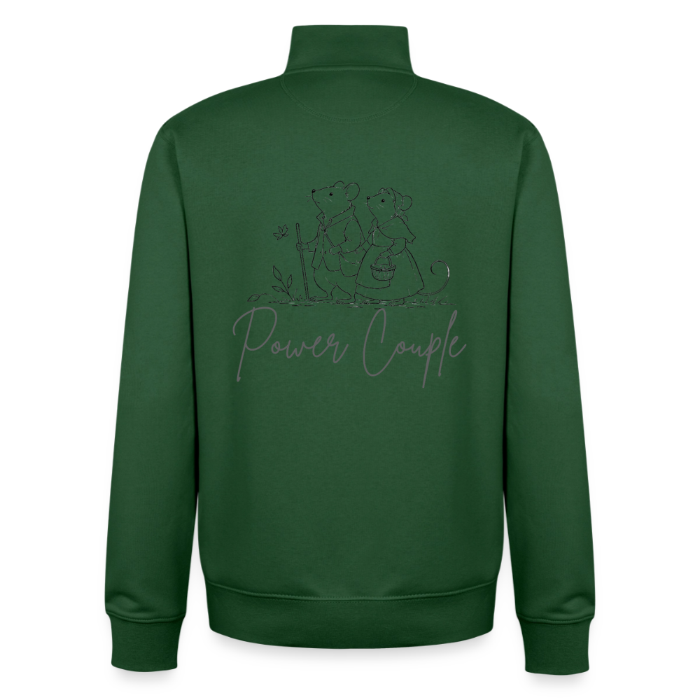 Power Couple, unisex Sweatshirt-Jacke aus Bio-Baumwollgemisch - bottle green