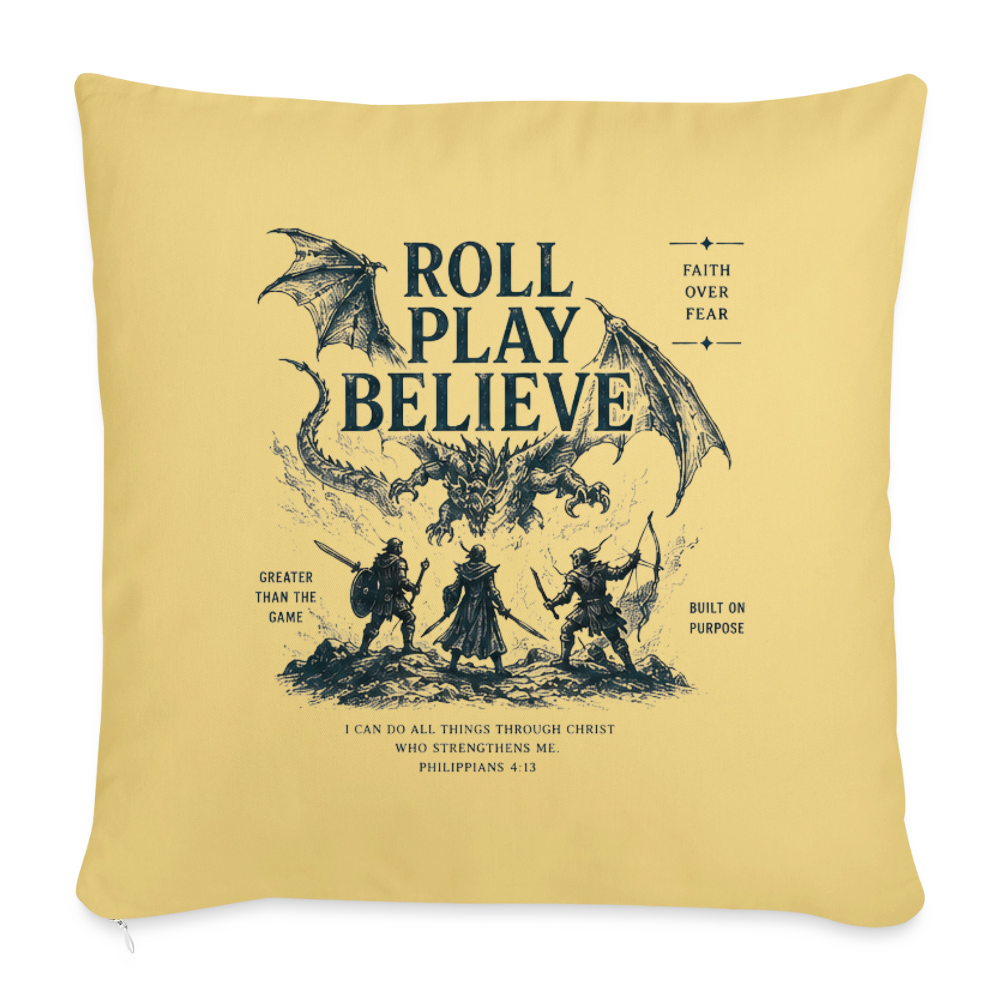 Roll. Play. Believe. - Sofakissen mit Füllung 44 x 44 cm - Hellgelb