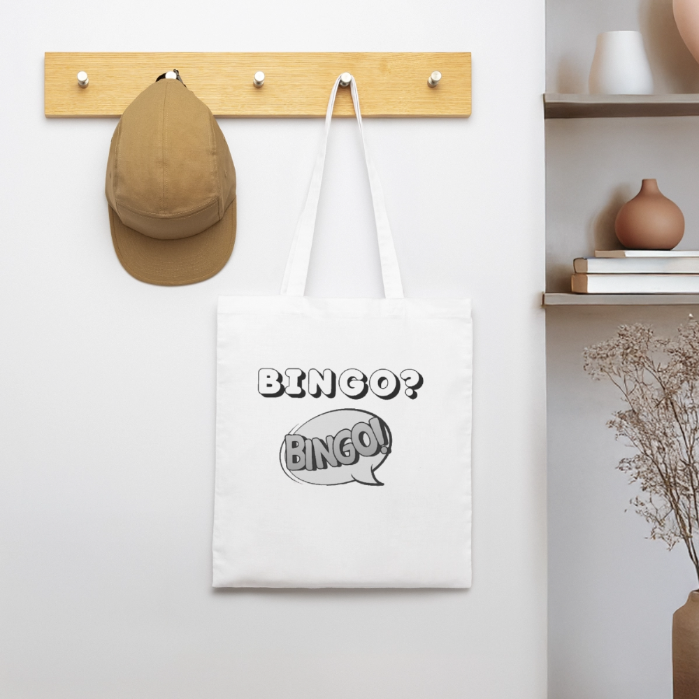 Bingo? Bingo!  Stoffbeutel aus Bio-Baumwolle - white