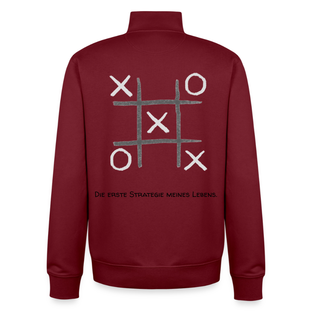 Erste Strategie, unisex Sweatshirt-Jacke aus Bio-Baumwollgemisch - burgundy