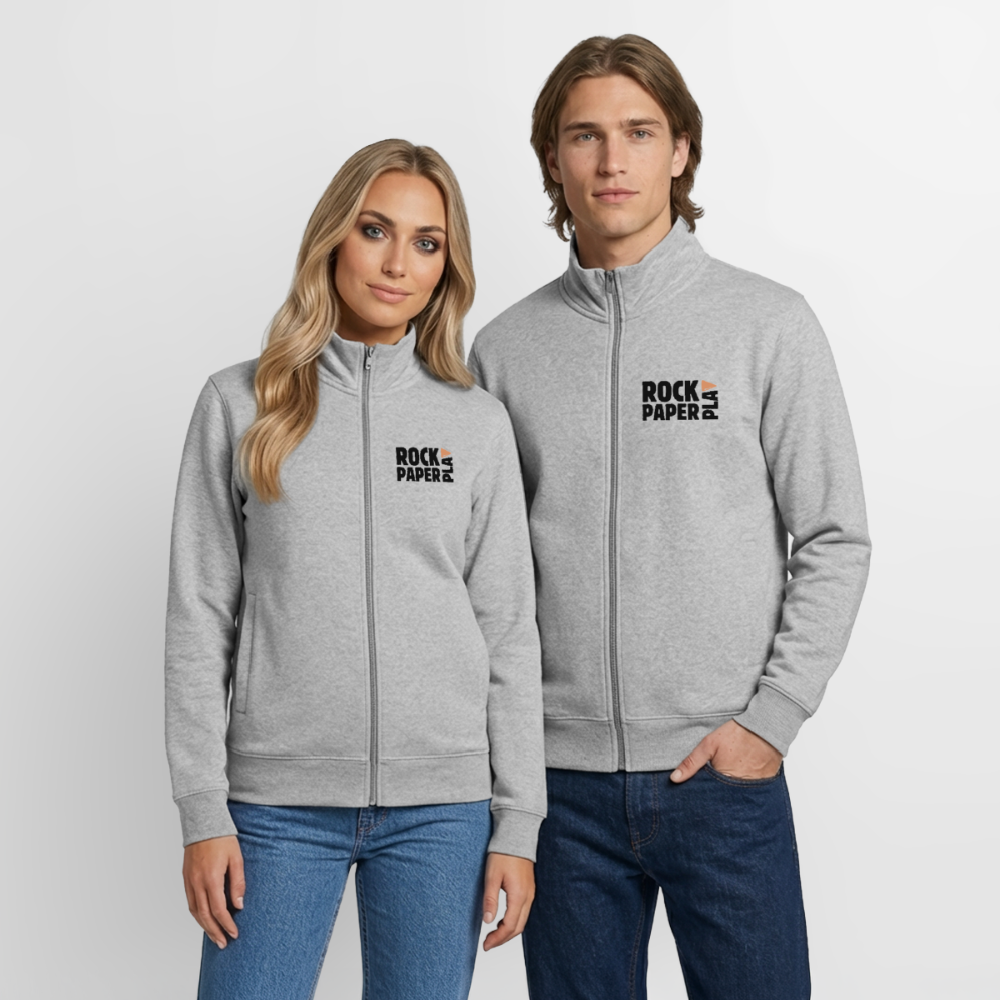Bingo? Bingo! Unisex Sweatshirt-Jacke aus Bio-Baumwollgemisch - heather grey