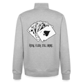 Royal Flush Broke, unisex Sweatshirt-Jacke aus Bio-Baumwollgemisch - heather grey