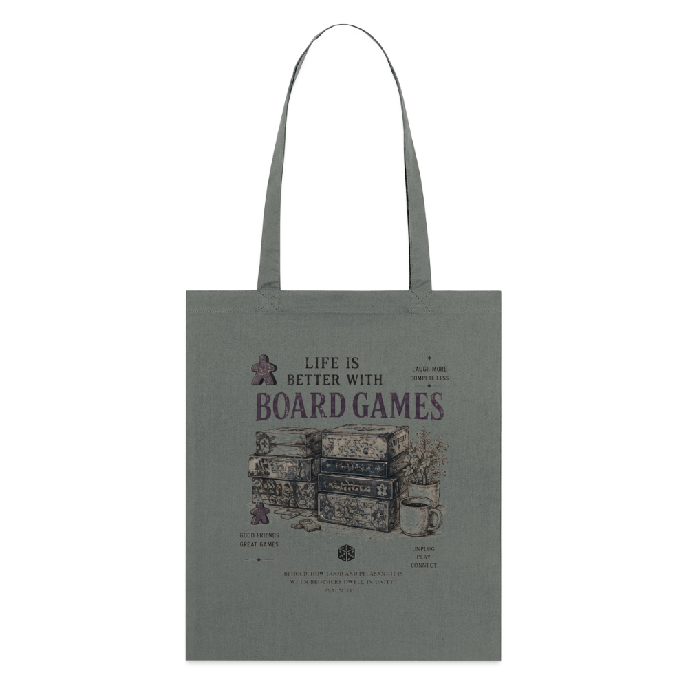 Life Is Better With Board Games, Stoffbeutel aus Bio-Baumwolle - Anthrazit