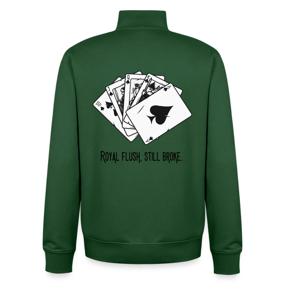 Royal Flush Broke, unisex Sweatshirt-Jacke aus Bio-Baumwollgemisch - bottle green