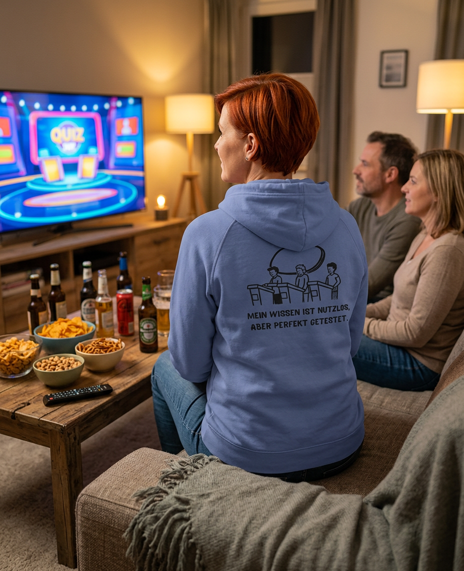 Quiz-Nerd, unisex Kapuzenpullover, aus Bio-Baumwollgemisch