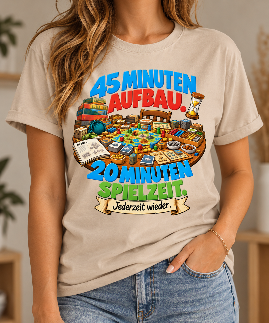45 Minuten Aufbau. 20 Minuten Spielzeit. - Heavy Cotton T-Shirt