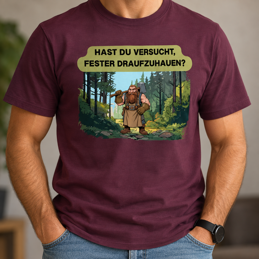 Hast du versucht, fester draufzuhauen? - Heavy Cotton T-Shirt
