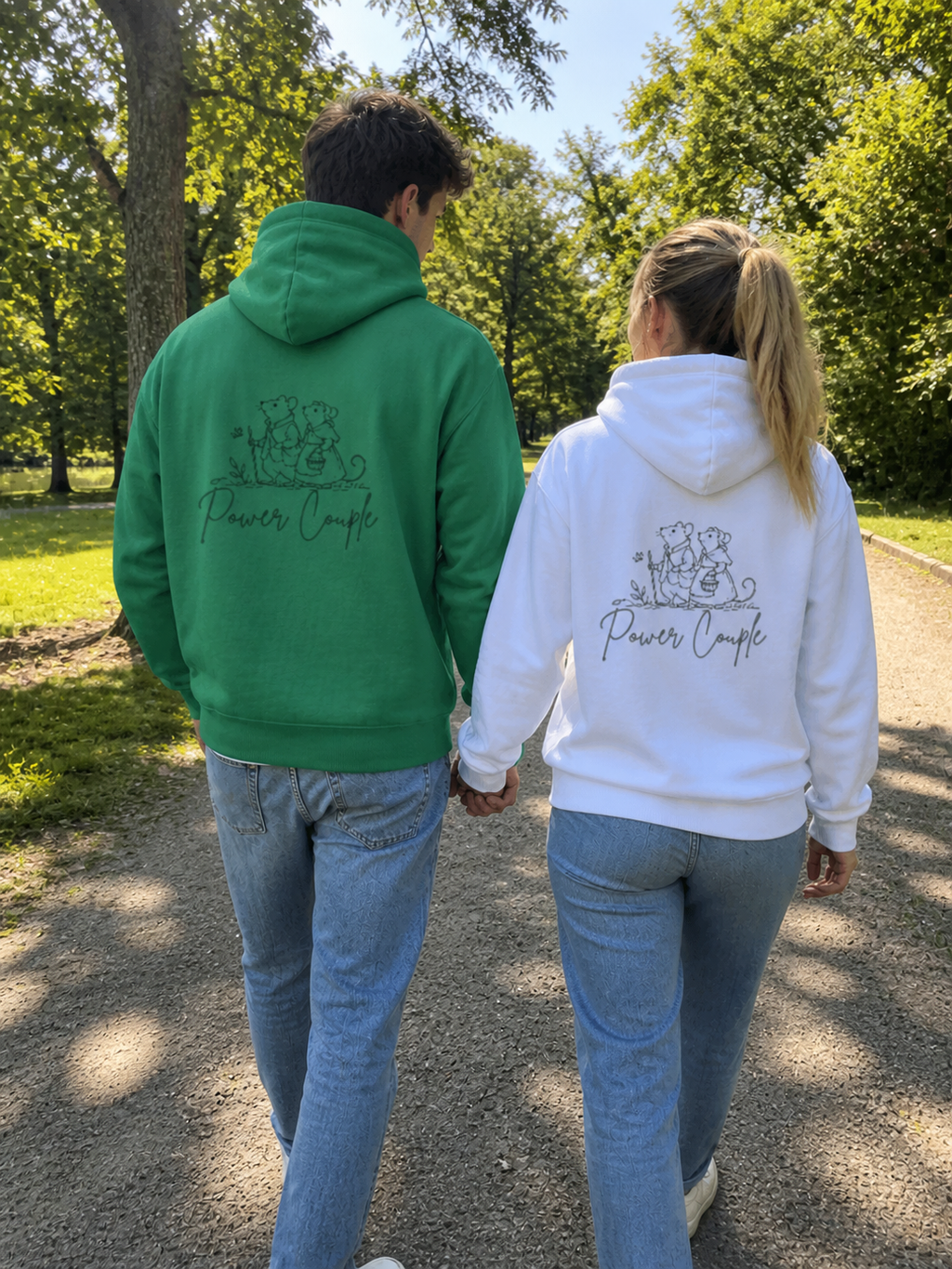 Power Couple, unisex Kapuzenpullover aus Bio-Baumwollgemisch
