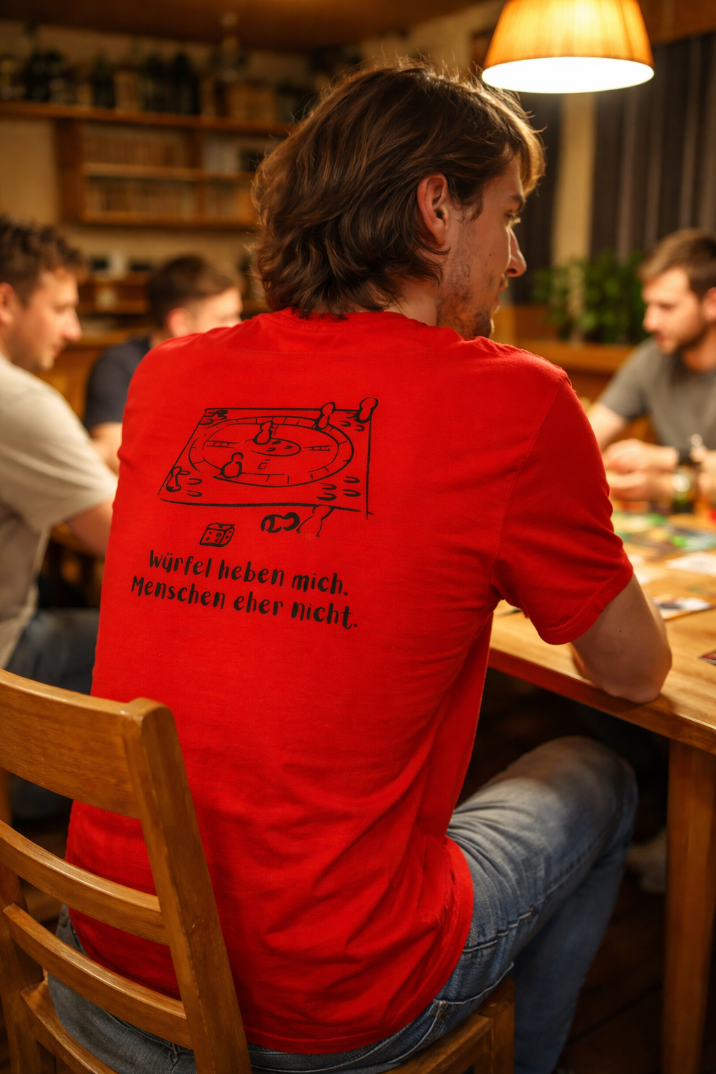 Würfel-Liebe, unisex T-Shirt aus Bio-Baumwolle in Umstellung