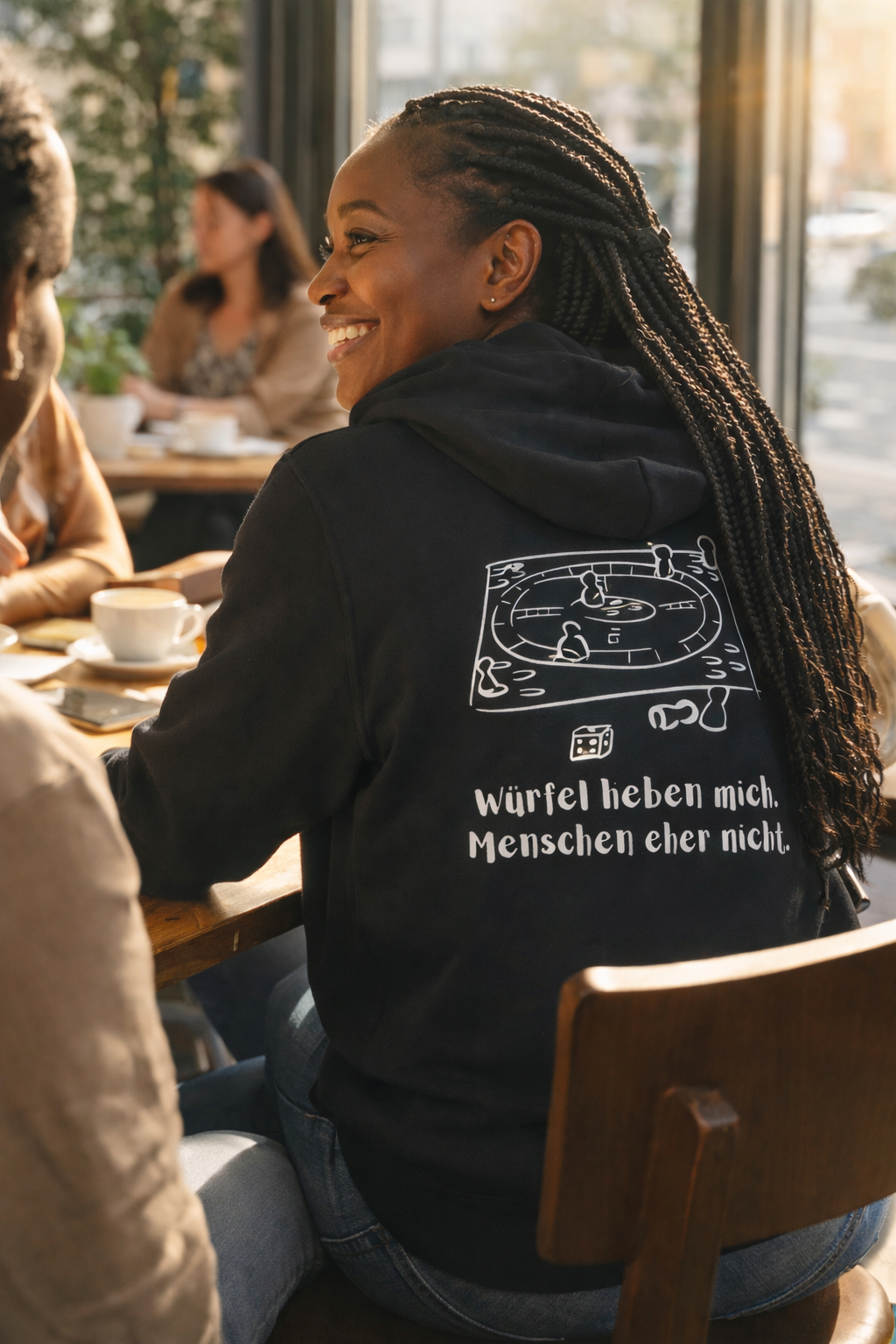 Würfel-Liebe , unisex Kapuzenpullover aus Bio-Baumwollgemisch
