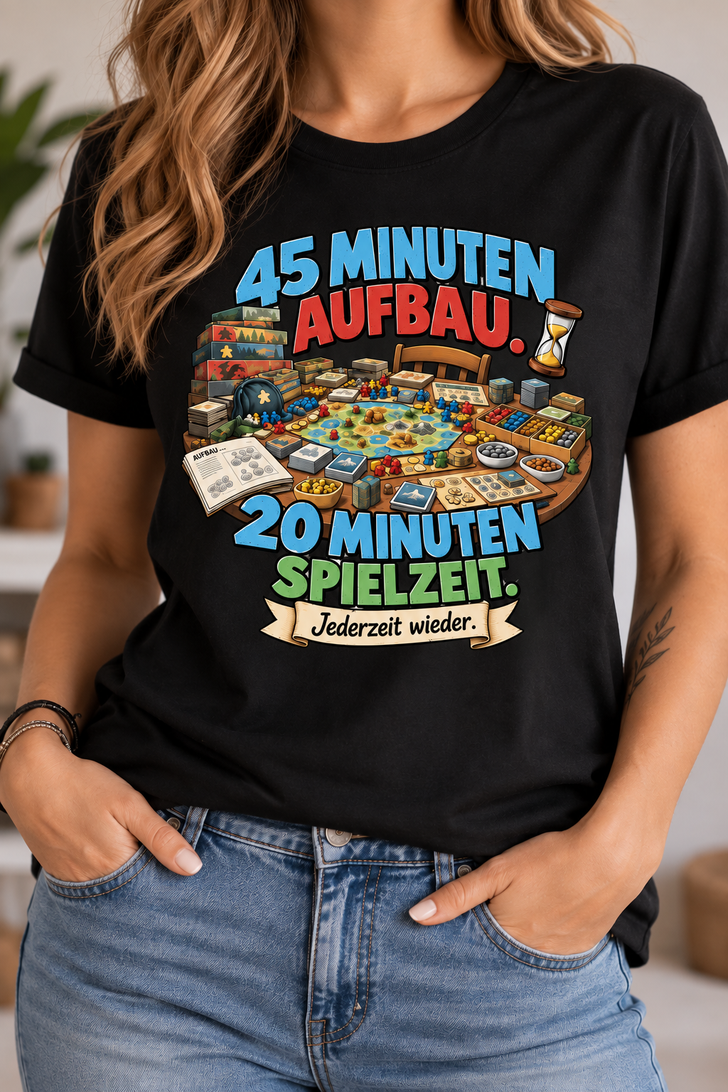 45 Minuten Aufbau. 20 Minuten Spielzeit. - Heavy Cotton T-Shirt