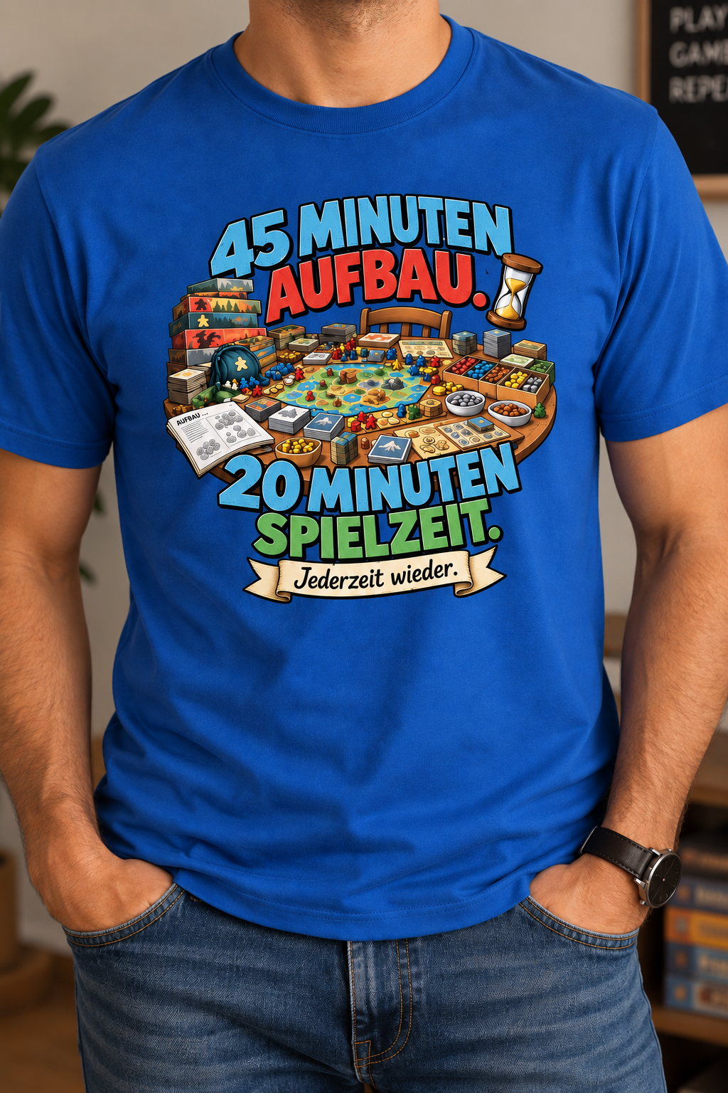 45 Minuten Aufbau. 20 Minuten Spielzeit. - Heavy Cotton T-Shirt