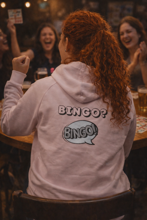 Bingo? Bingo! Unisex Kapuzenpullover aus Bio-Baumwollgemisch