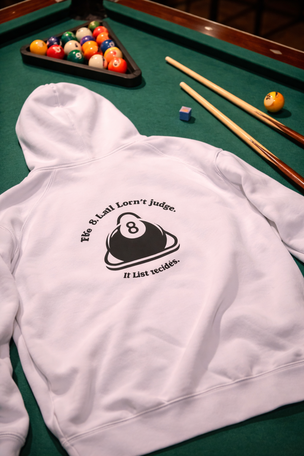 8-Ball Decides, unisex Kapuzenpullover aus Bio-Baumwollgemisch