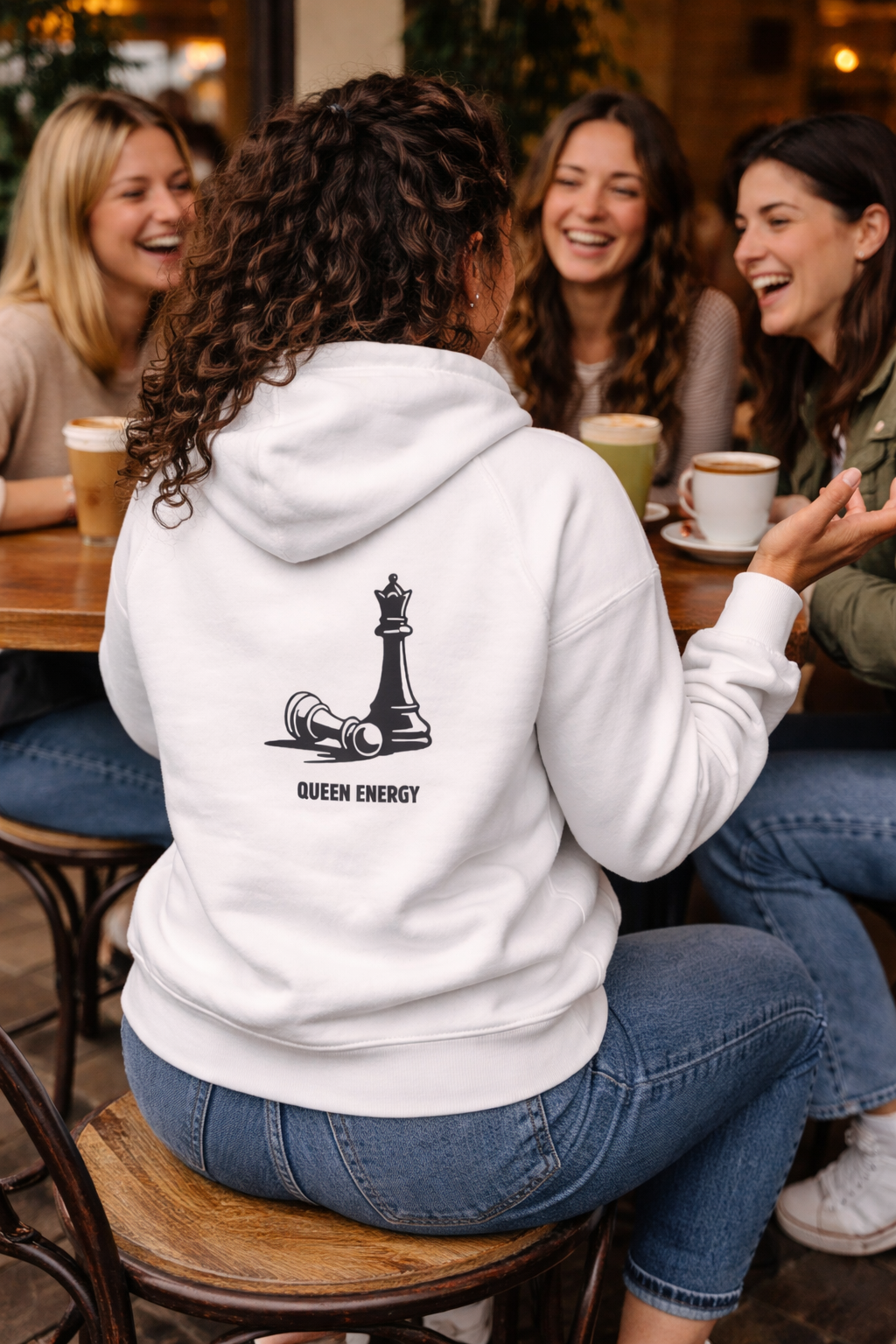 Ein Zug. Eine klare Sache. Unisex Kapuzenpullover aus Bio-Baumwollgemisch
