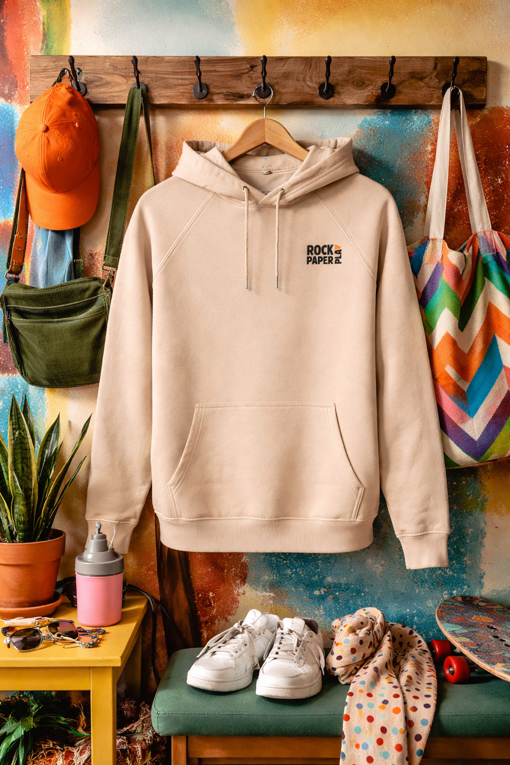 Ein Zug. Eine klare Sache. Unisex Kapuzenpullover aus Bio-Baumwollgemisch
