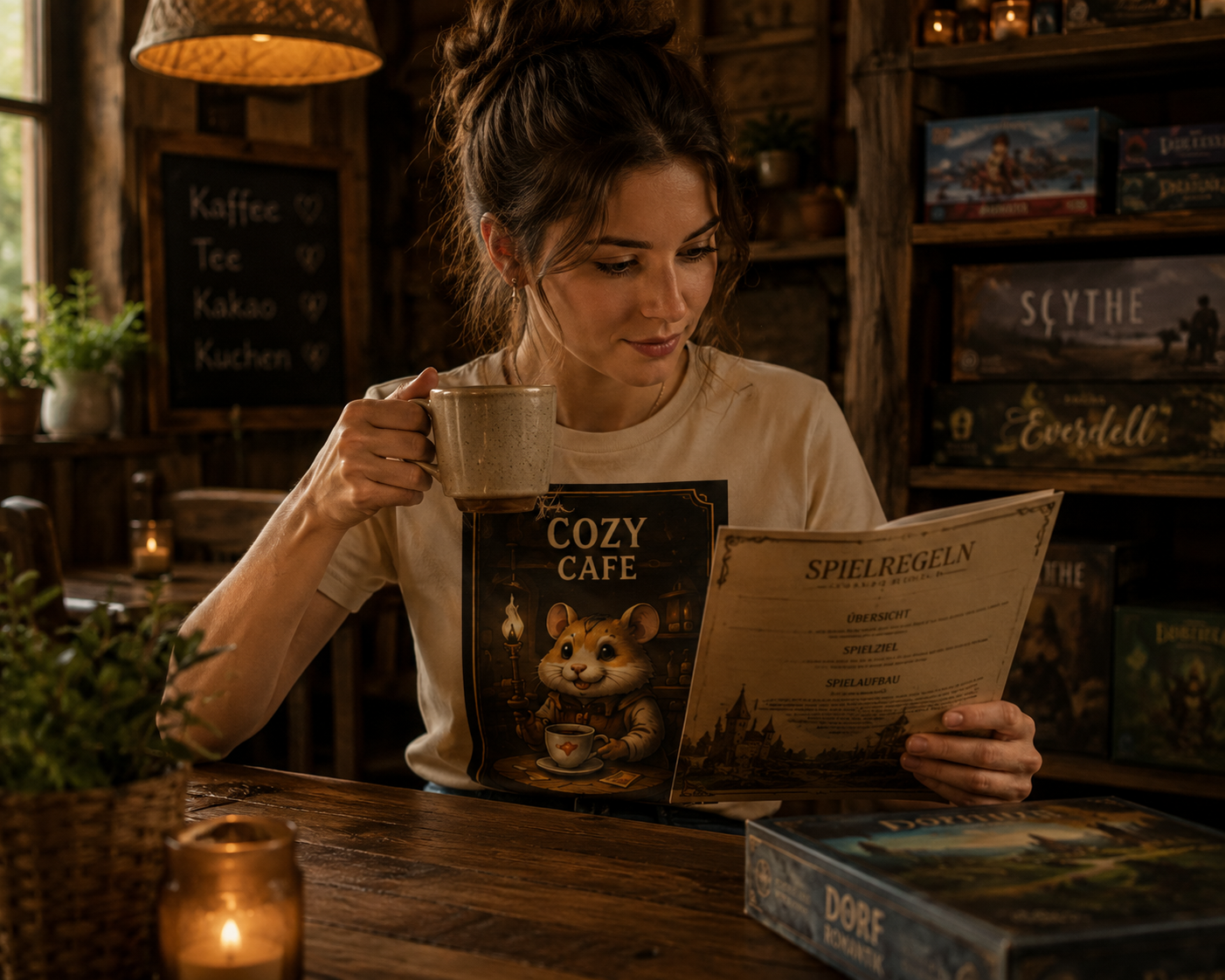 Cozy Café - Heavy Cotton T-Shirt