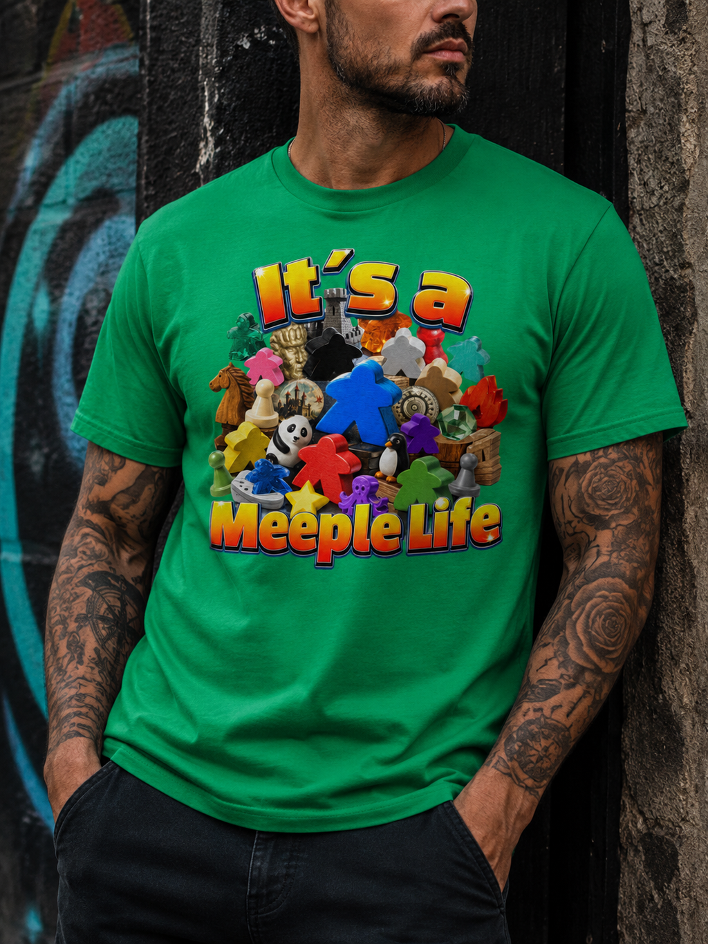 It's a Meeple Life - Heavy Cotton T-Shirt