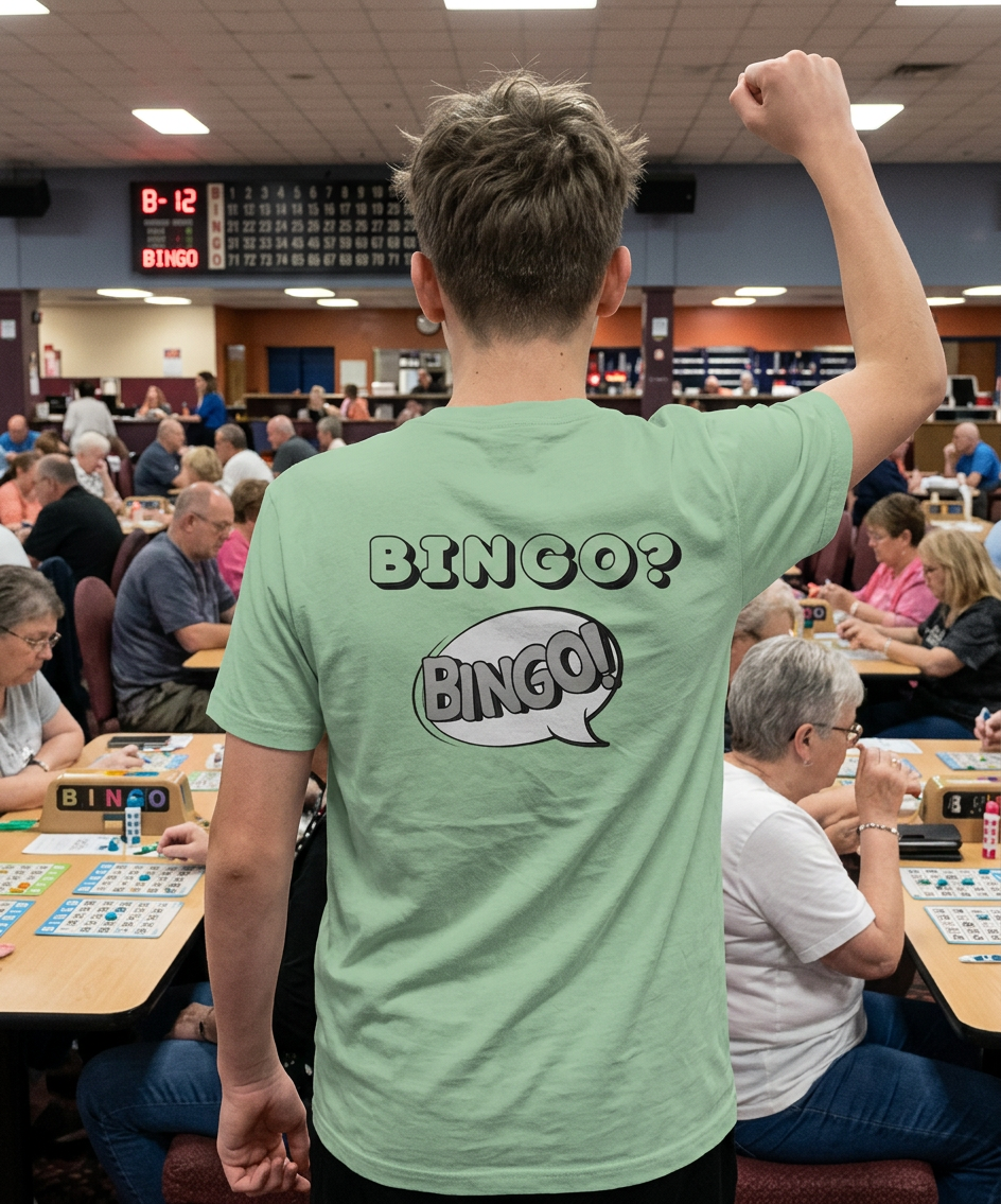 Bingo? Bingo! Unisex T-Shirt aus Bio-Baumwolle in Umstellung