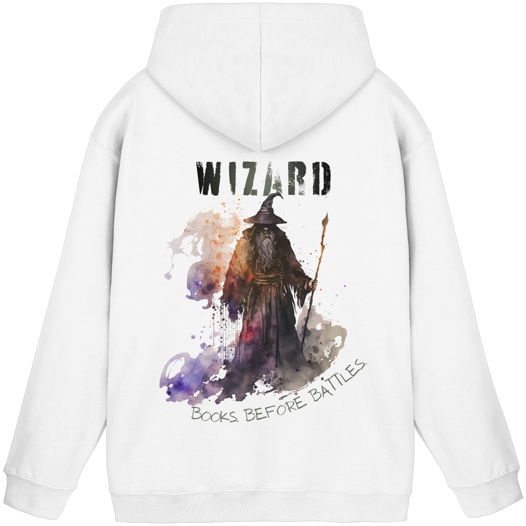 Wizard – Books Before Battles - Basic Unisex Hoodie