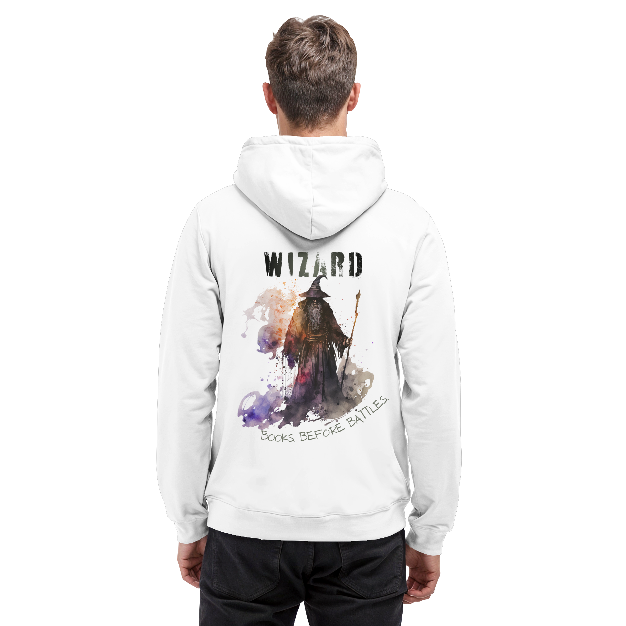 Wizard – Books Before Battles - Basic Unisex Hoodie
