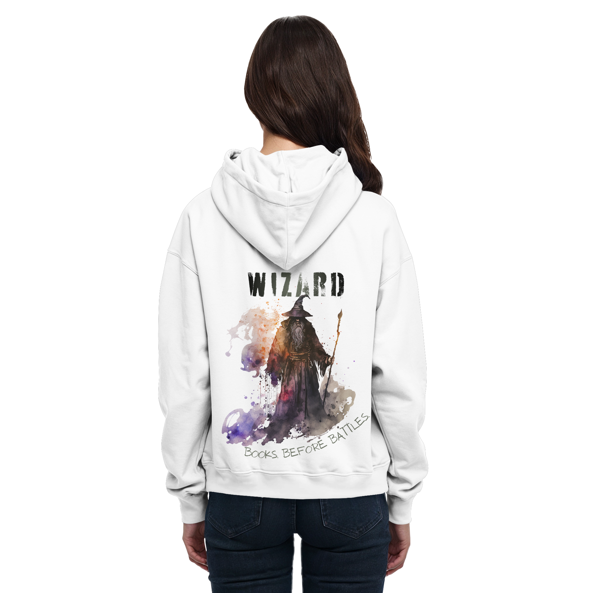 Wizard – Books Before Battles - Basic Unisex Hoodie