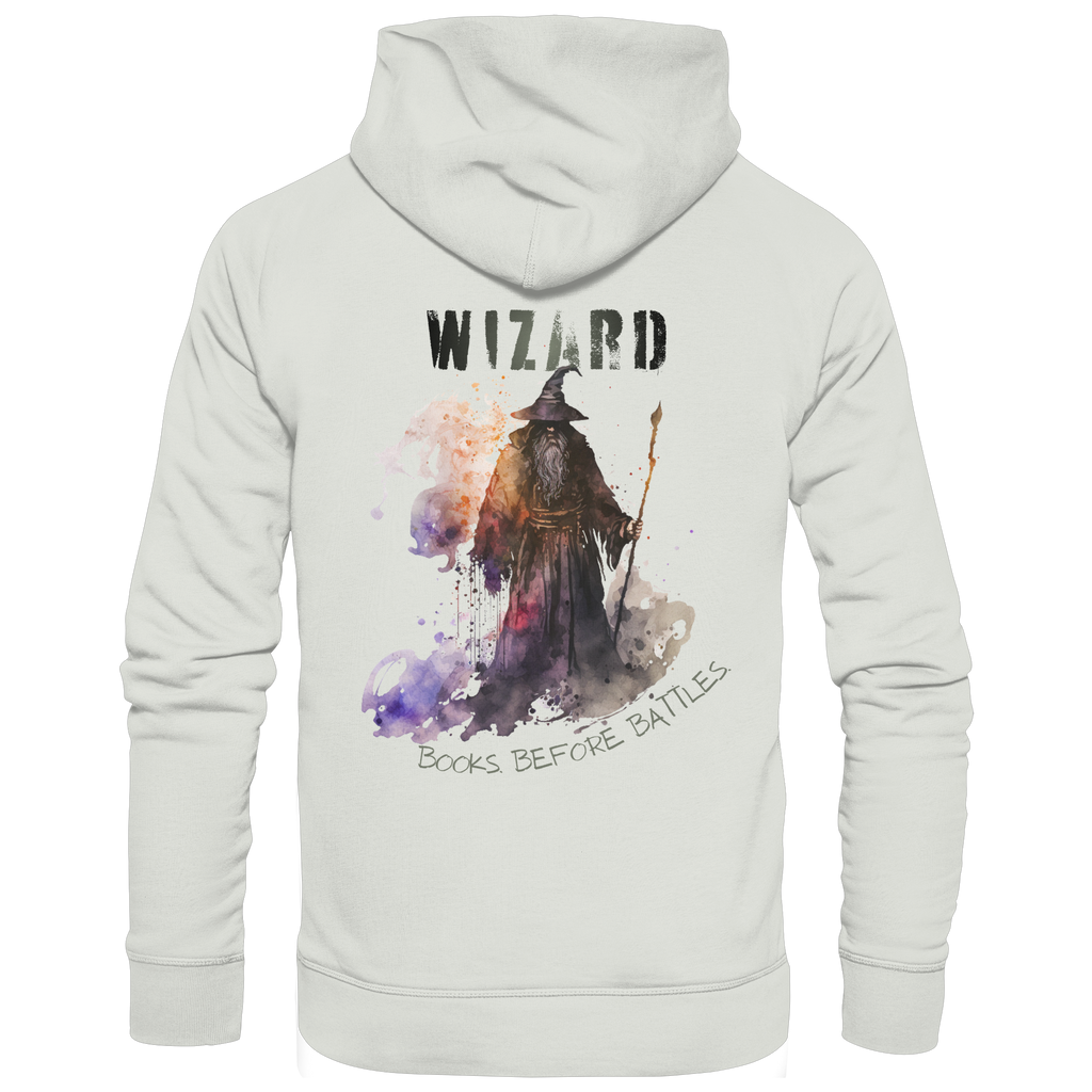 Wizard – Books Before Battles - Basic Unisex Hoodie