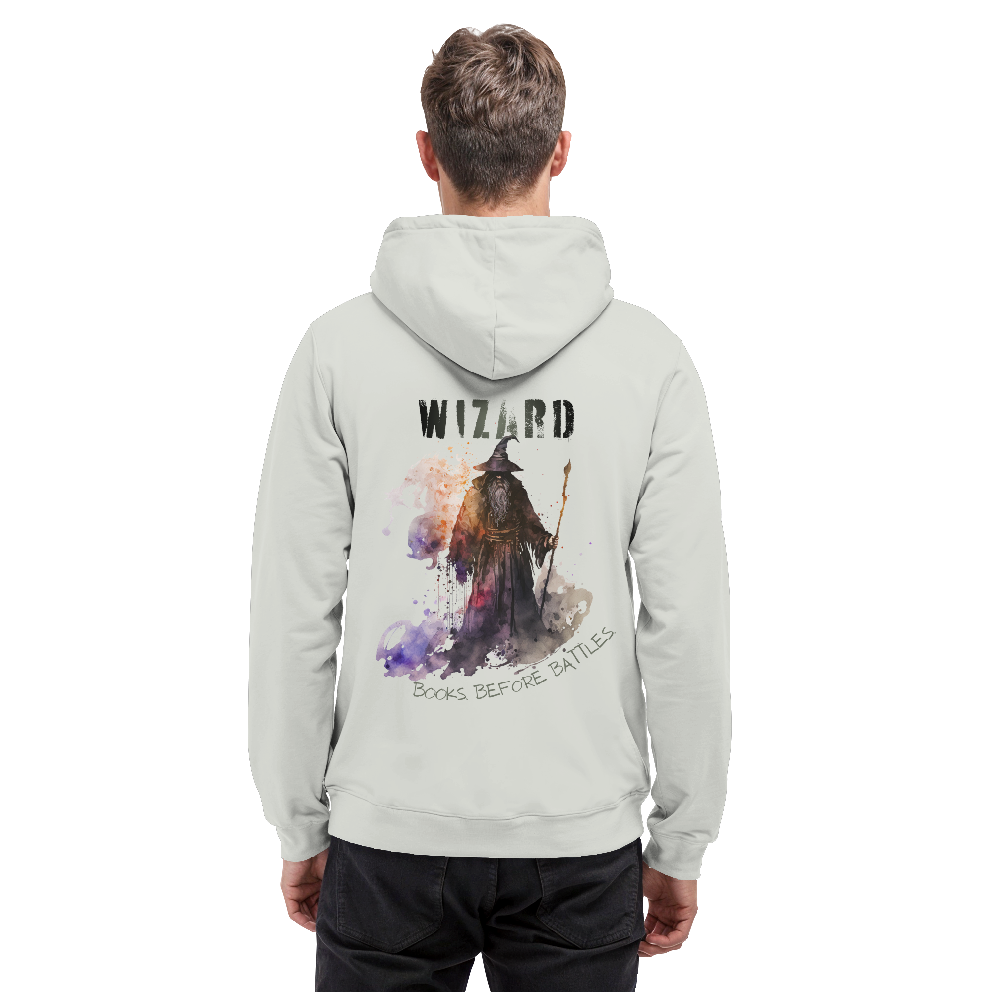 Wizard – Books Before Battles - Basic Unisex Hoodie