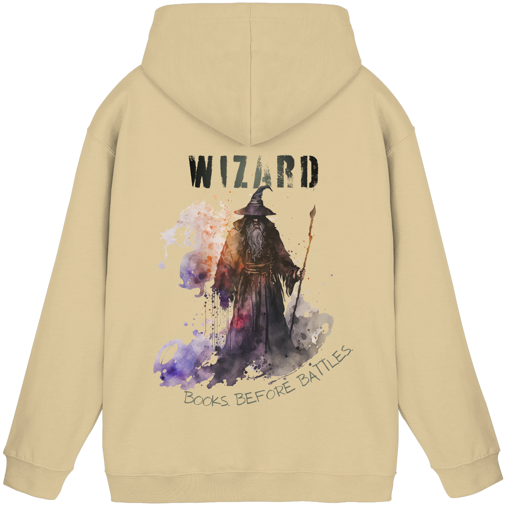 Wizard – Books Before Battles - Basic Unisex Hoodie