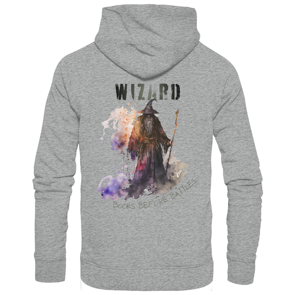 Wizard – Books Before Battles - Basic Unisex Hoodie