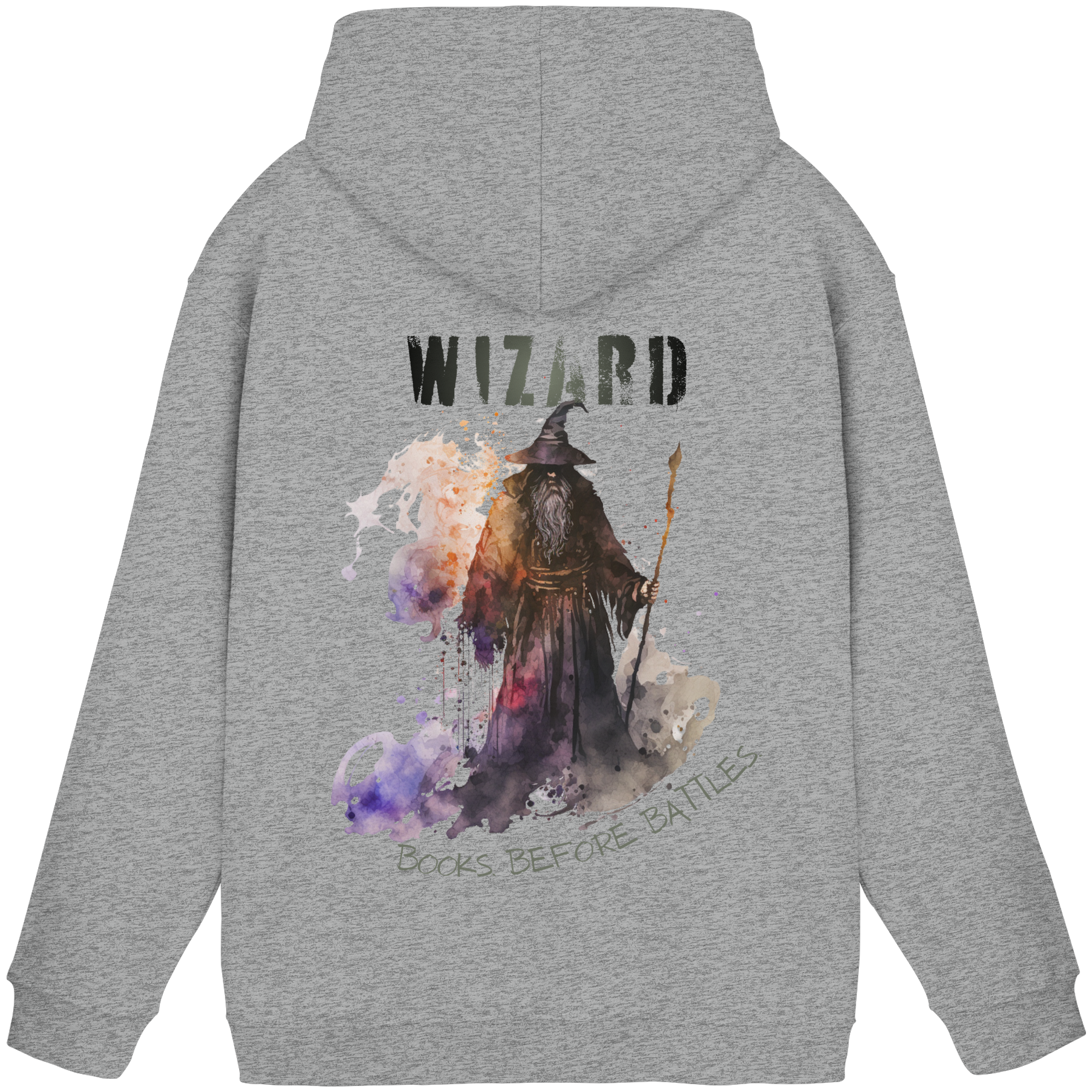 Wizard – Books Before Battles - Basic Unisex Hoodie