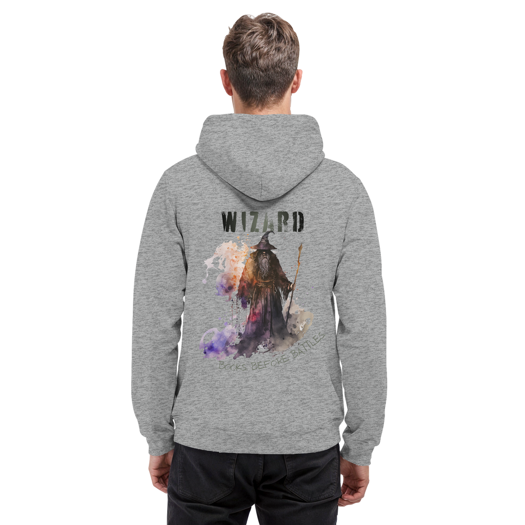 Wizard – Books Before Battles - Basic Unisex Hoodie