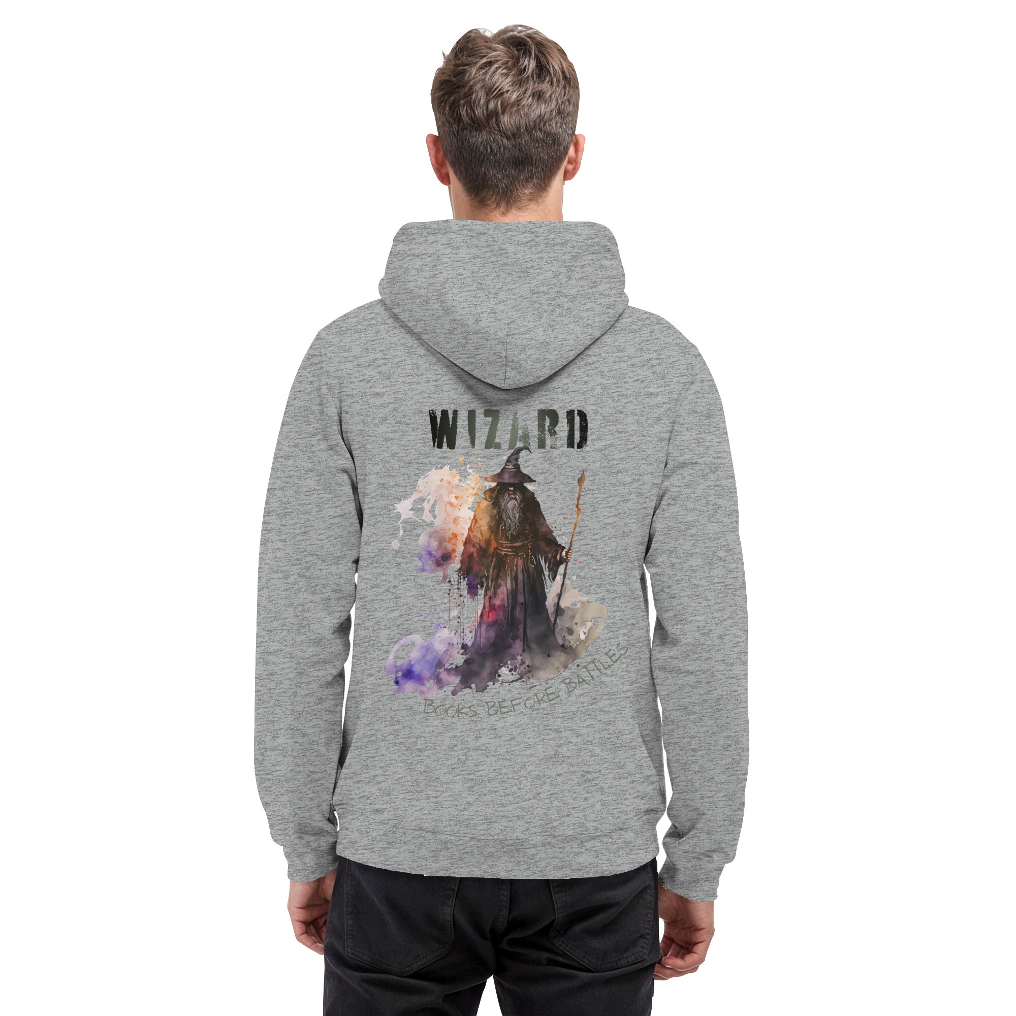 Wizard – Books Before Battles - Basic Unisex Hoodie