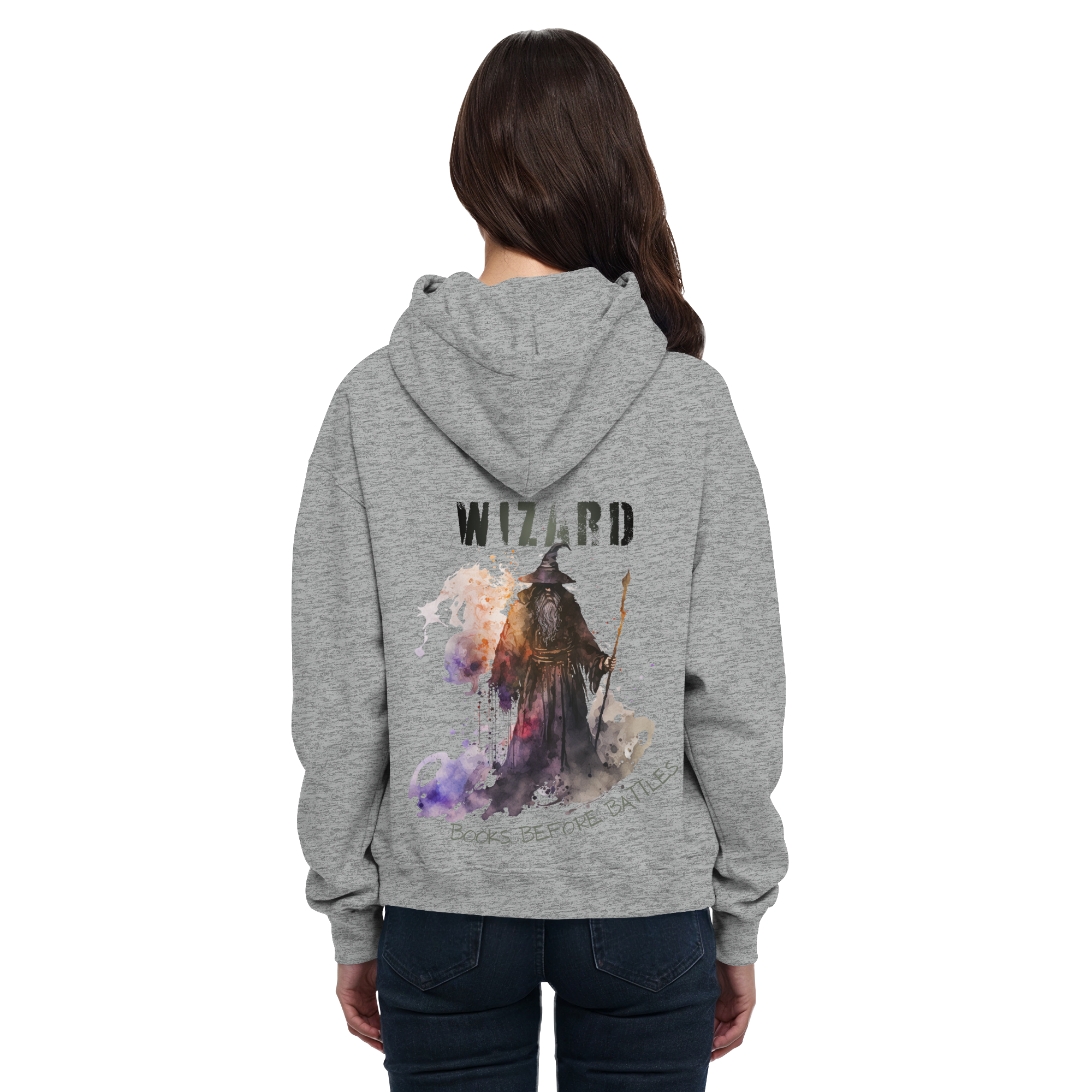 Wizard – Books Before Battles - Basic Unisex Hoodie