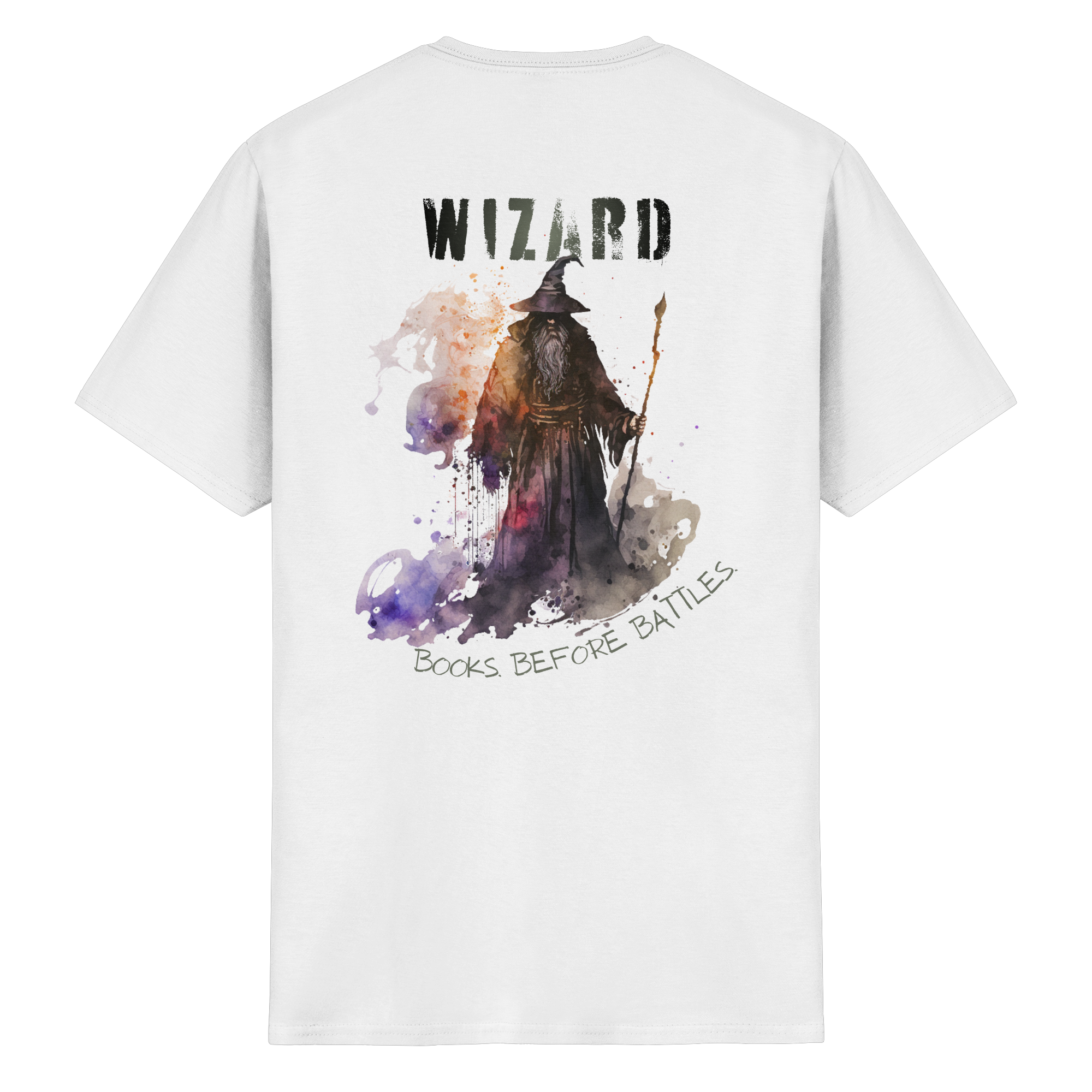 Wizard – Books Before Battles - Heavy Cotton T-Shirt