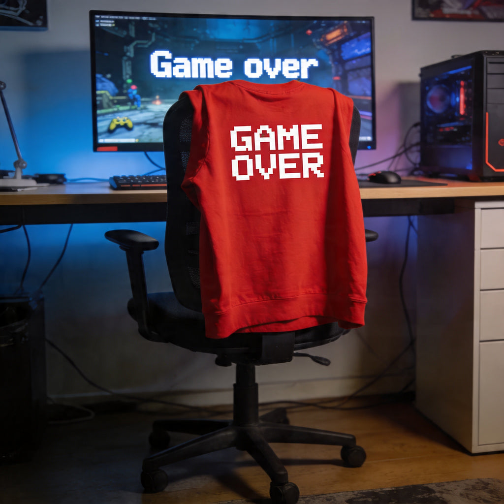 "GAME OVER"-Retro, unisex Kapuzenpullover aus Bio-Baumwollgemisch
