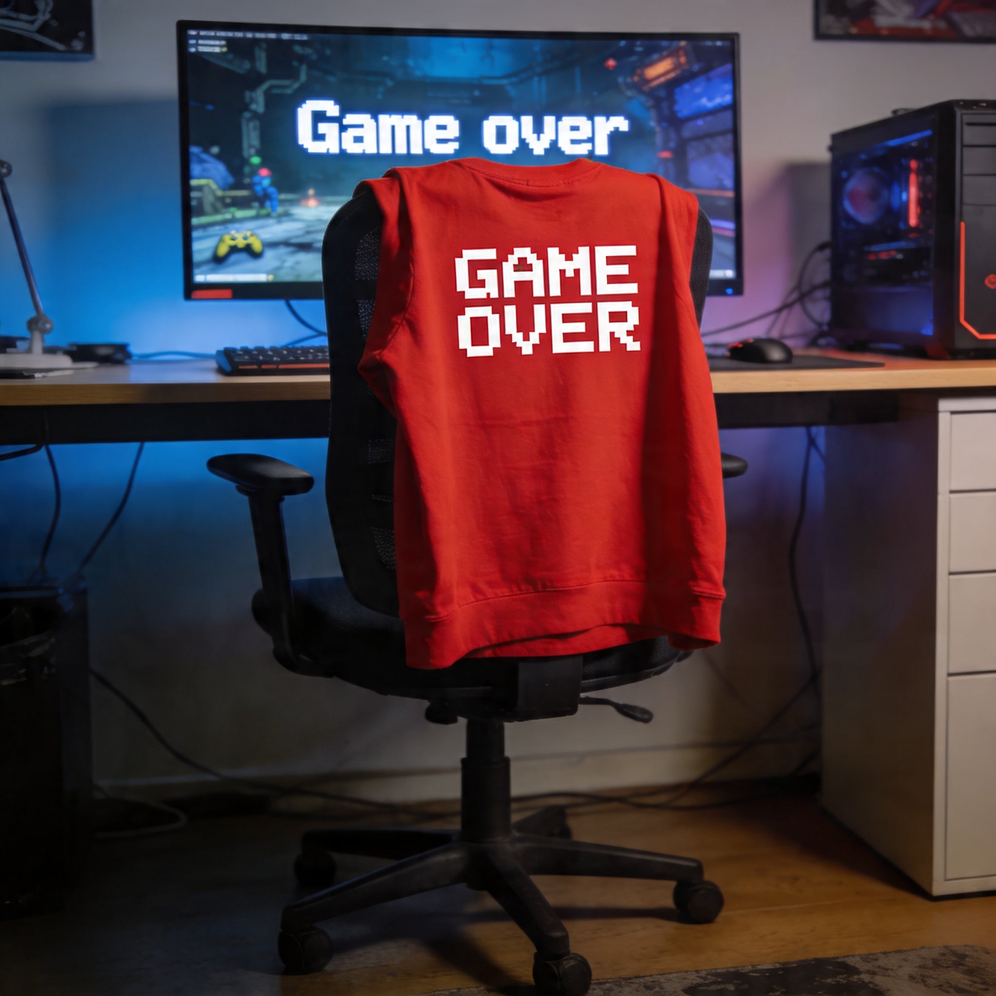 "GAME OVER"-Retro, unisex Kapuzenpullover aus Bio-Baumwollgemisch