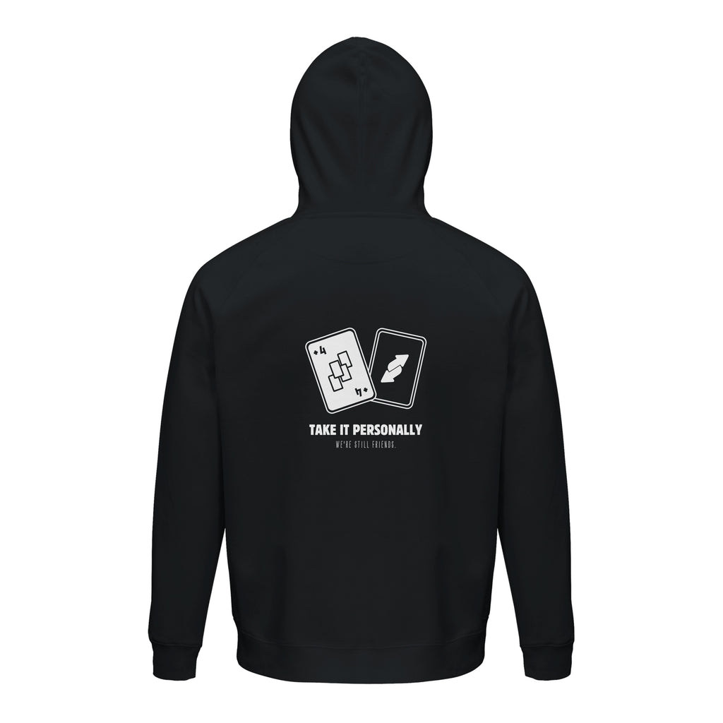Draw Four – We’re Still Friends, unisex Kapuzenpullover aus Bio-Baumwollgemisch