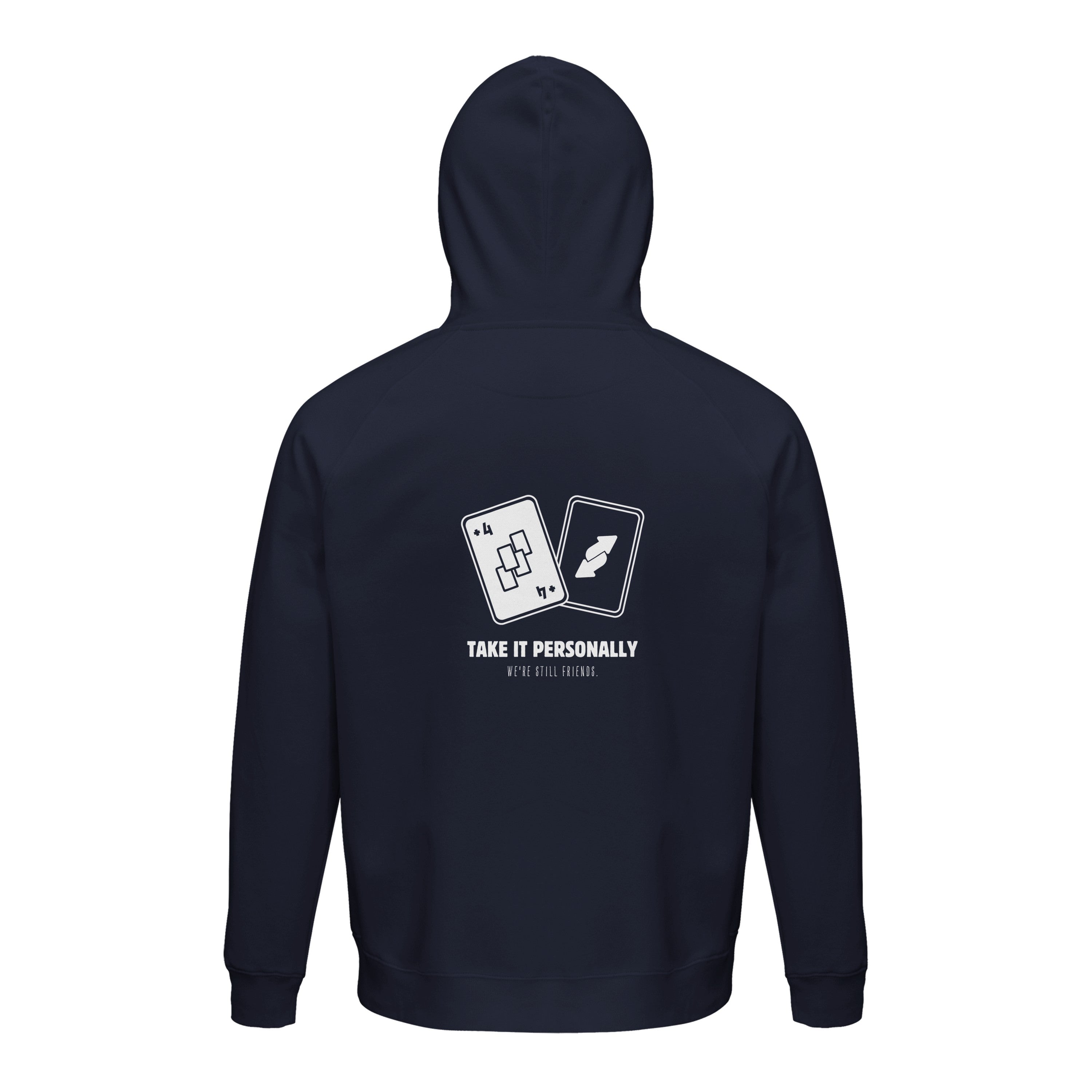 Draw Four – We’re Still Friends, unisex Kapuzenpullover aus Bio-Baumwollgemisch