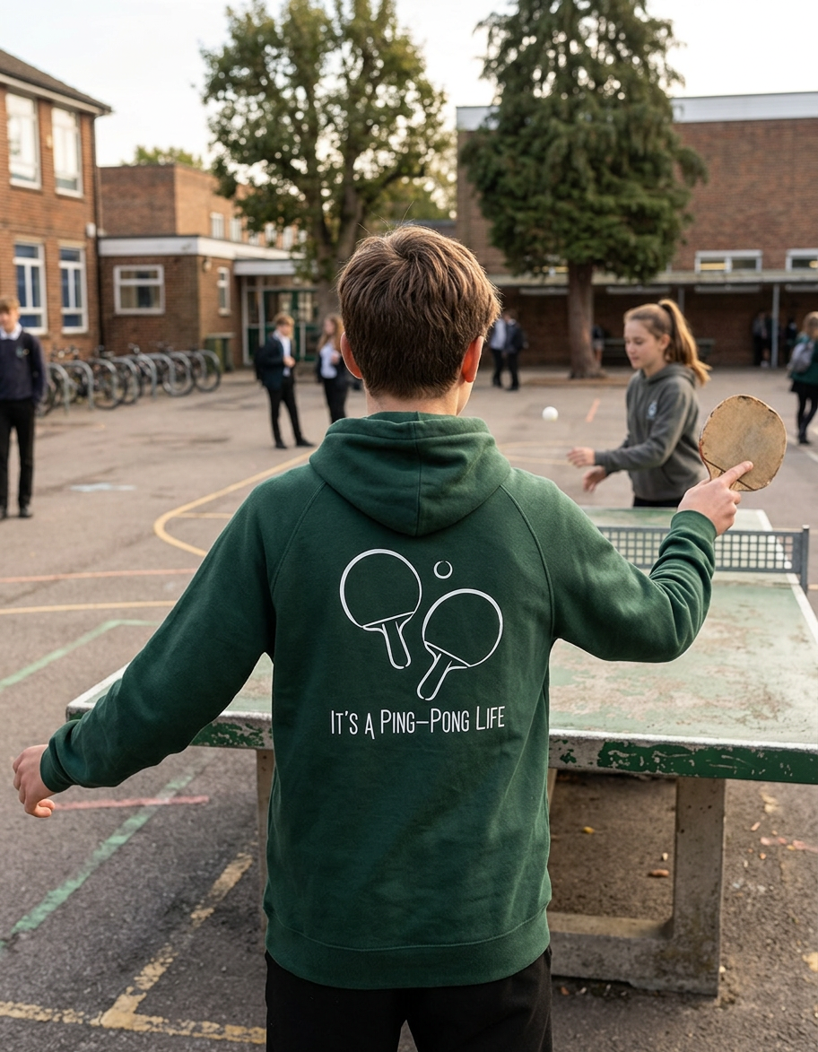 Ping-Pong Life, unisex Kapuzenpullover aus Bio-Baumwollgemisch´