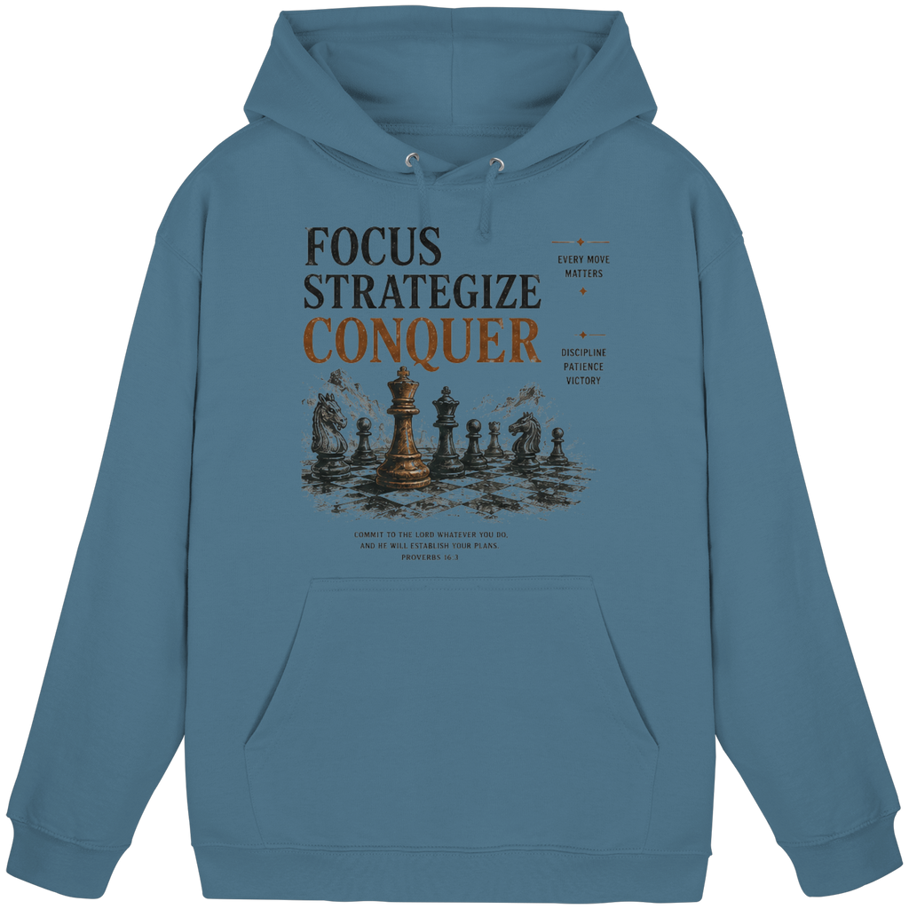 Focus. Strategize. Conquer.  - Basic Unisex Hoodie